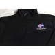 Embroidered Fleece Pullover Jacket- Iceland Flag - Black