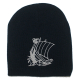 Viking Ship Knit Beanie Black