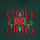 Embroidered Sweatshirt- God Jul Scroll on Forest Green