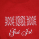 Embroidered Sweatshirt- Snowflakes on Red