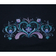 Embroidered Unisex Tshirt - Blue Rosemaling - Black