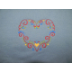 Embroidered Sweatshirt- Folk Art Heart on Indigo