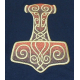 Embroidered Sweatshirt- Gold Thor's Hammer on Navy