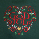 Embroidered Sweatshirt- God Jul Heart on Forest Green