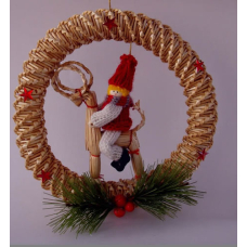 Straw Wreath with Tomte 