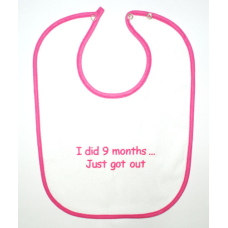Baby Bib - Did 9 months Pink