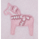 Fleece Baby Blanket - Dala Horse - Pink