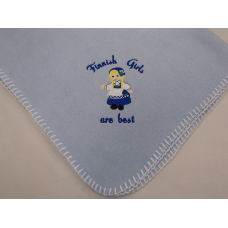 Fleece Baby Blanket - Finnish Girls - Blue
