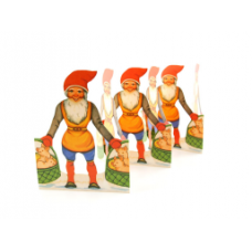 Cutouts - Tomte with Basket of Pigs 