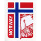 Decal -  Norway  Flag with Viking Ship