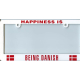 Happiness Danish license plate frame