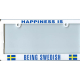 Happiness Swedish license plate frame