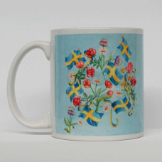 Coffee Mug - Swedish Flags and Flowers