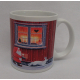 Coffee Mug - Red House with Tomte & Bunny by Eva Melhuish