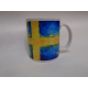 Coffee Mug - Sweden Flag with Flowers