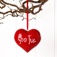Ornament -  God Jul Heart