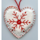 White Felt Heart Ornament