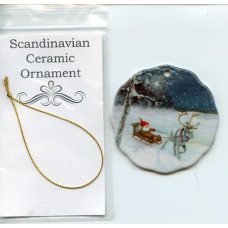 Ceramic Ornament  - Tomte & Reindeer