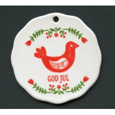 Ceramic Ornament  - God Jul Bird
