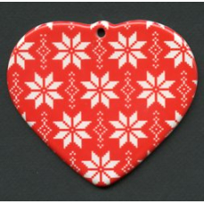 Ceramic Heart Ornament - Nordic Stars