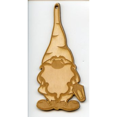 Baltic Birch Ornament - Gnome with Lantern